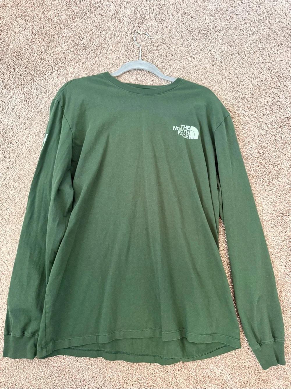 The North Face Men's Long Sleeve Crew - Olive Green